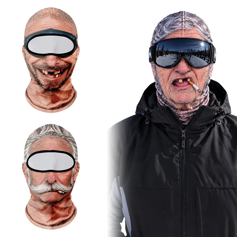 Nagypapa símaszk: vicces 3D nyomott öregember arcos téli maszk